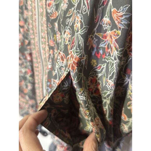 Free People Floral Blouse - Gray and Pink - Picture 6 of 13